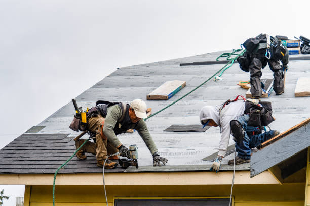 Professional Gutter Installation technician working in Roebling, NJ